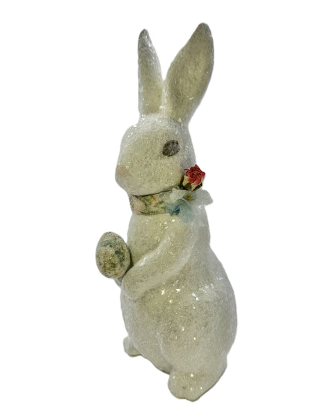 Jackson Rabbit with Foral Fauna Egg - White