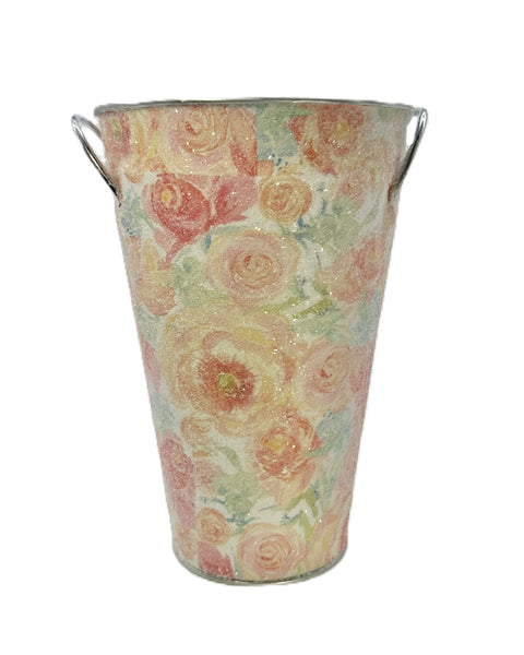 Watercolor Floral Bucket  - Pink