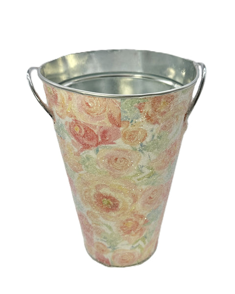 Watercolor Floral Bucket  - Pink