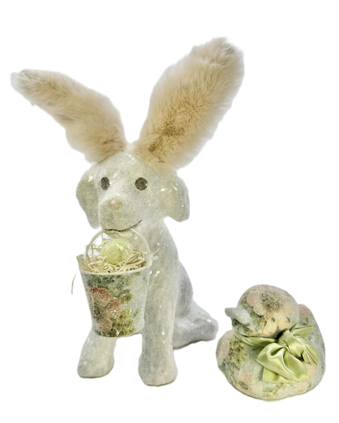 Easter Doggy with Bucket - White