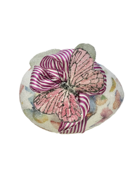 Butterfly Egg with Vintage Ribbon & Butterfly - Multi-color