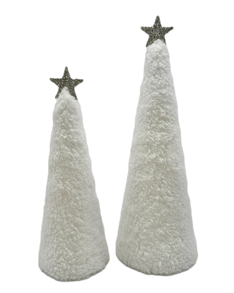 Faux Fur Tree with Star - Small, Sherpa Fur