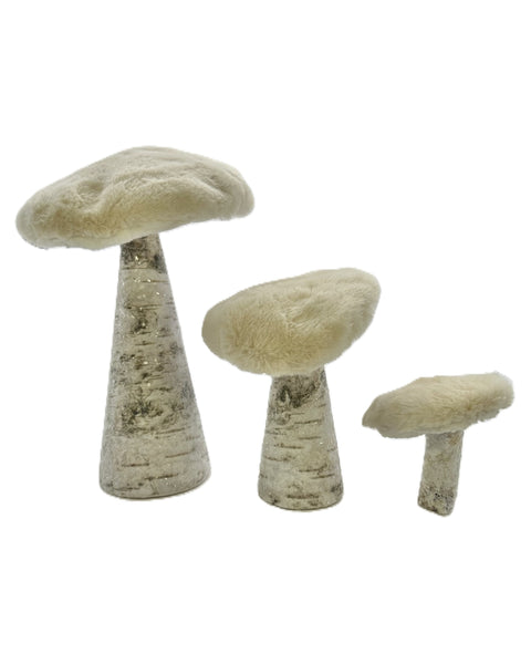 Mushroom with Birch Base - Medium, Mushroom Fur