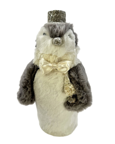 Mr. Penguin with Top Hat - White