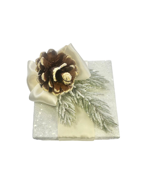 Pinecone Box, Square - White