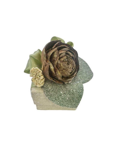 Eucalyptus with Cedar Rosette Ring Box, Dove
