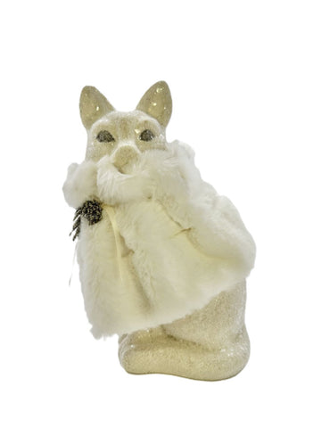 Josie Cat with Wrap - Cream, Ivory Channeled Fur