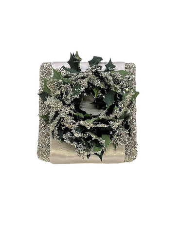 Holly Wreath Ring Box - Dove