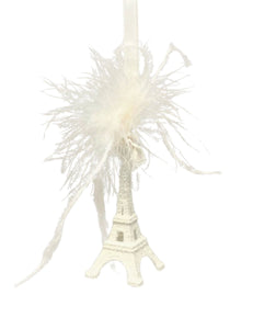 Eiffel Tower Ornament - Small, Cream, Ostrich