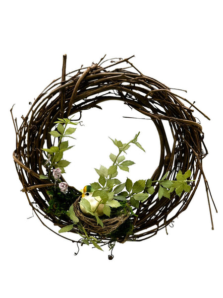 Twig Wreath with Bird Nest - Small