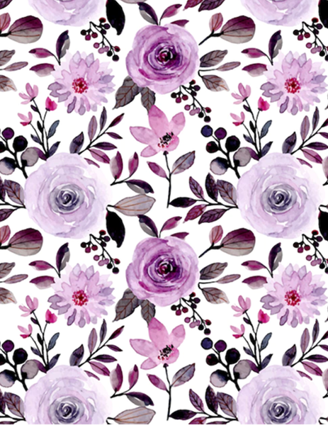 Heart - Decoupage,  Purple Floral