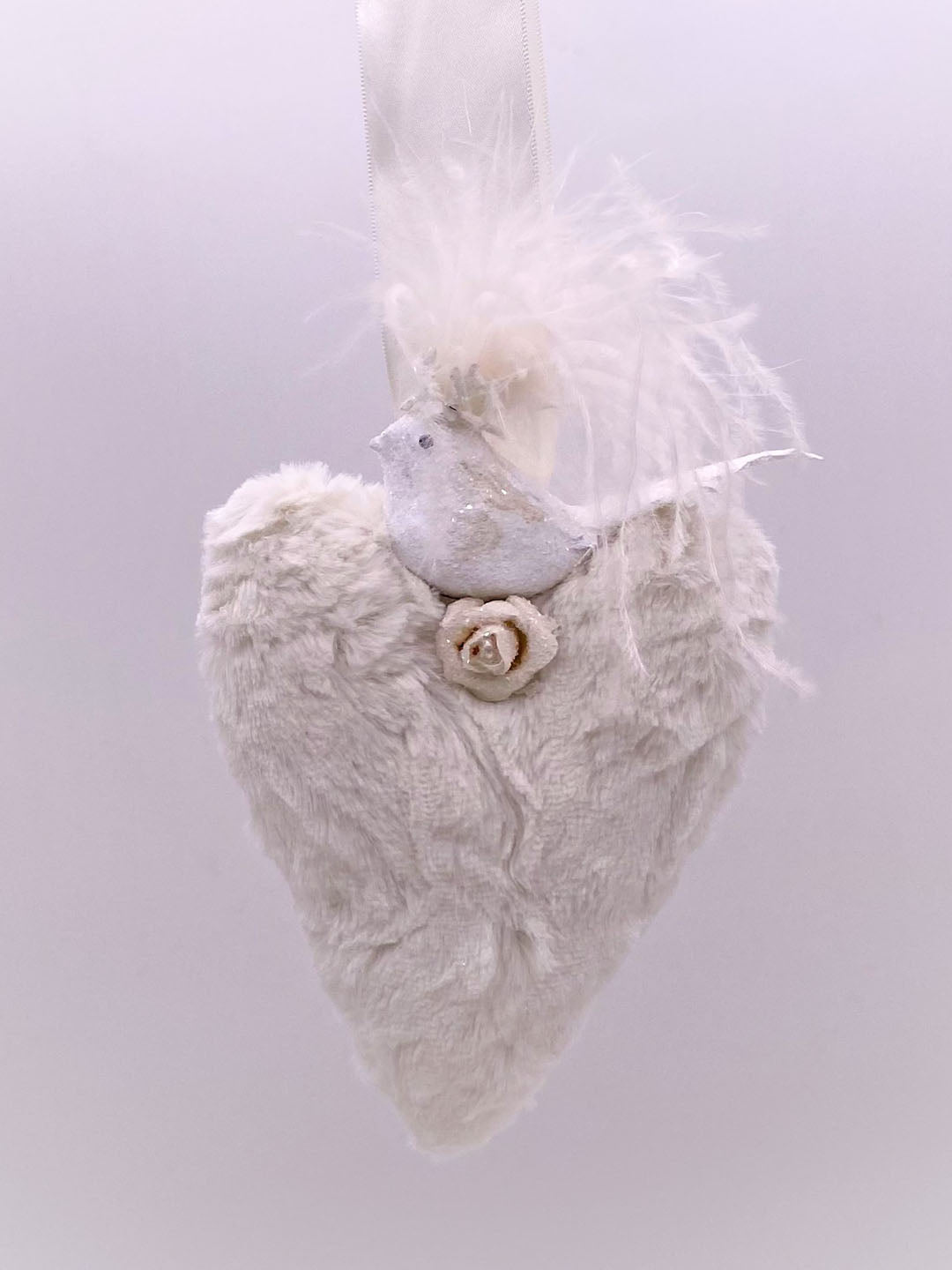 Blossom Heart with Bird - Medium, Bisque