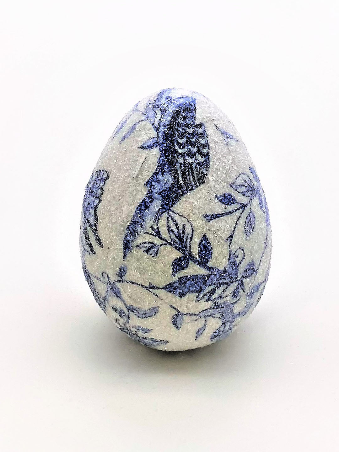Egg - Chinoiserie Decoupage, Blue & White