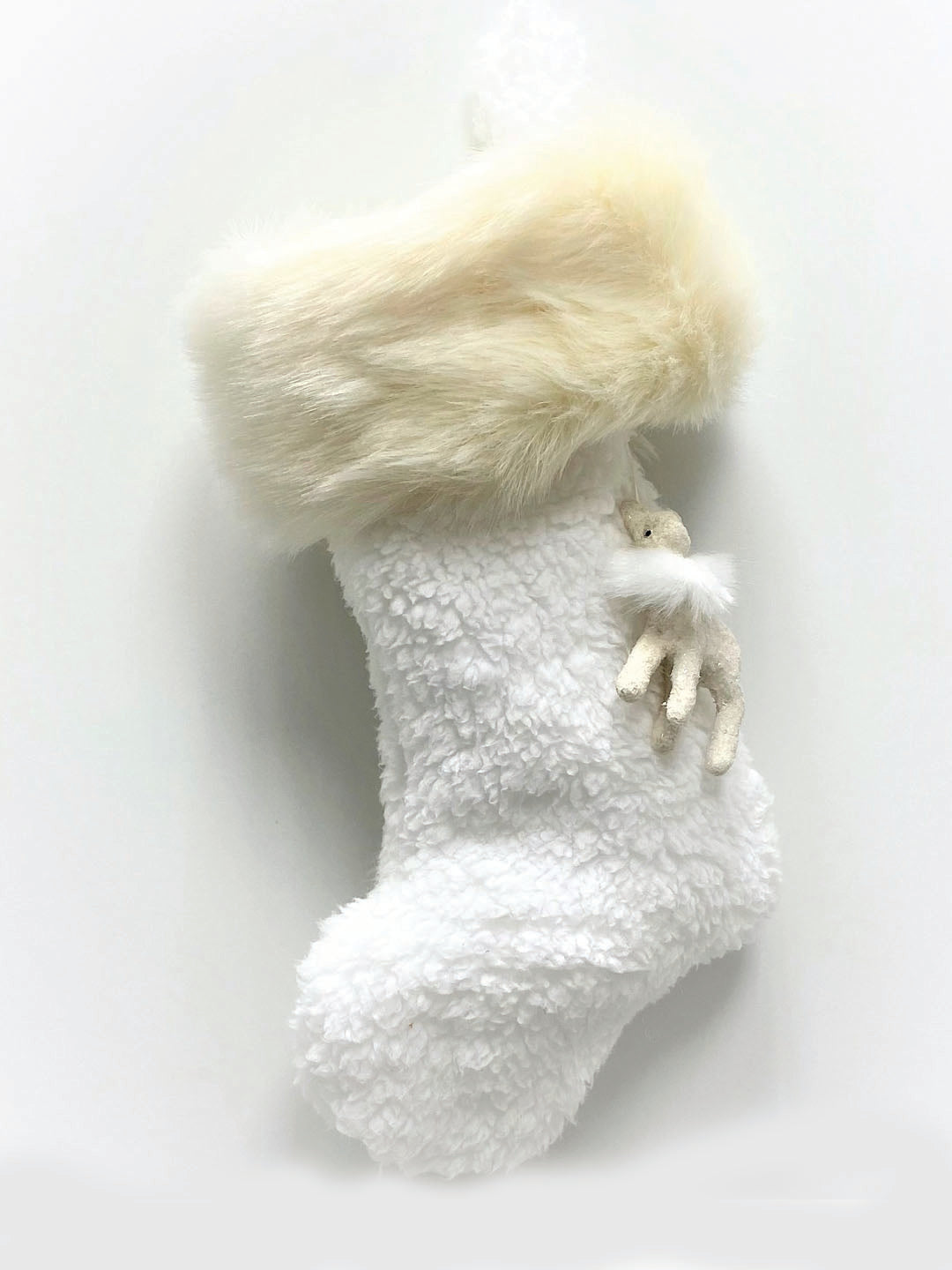 Cuffed 10"Stocking with Fawn - Small, Sherpa Fur